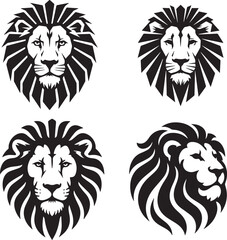 Obraz premium lion face logo silhouette