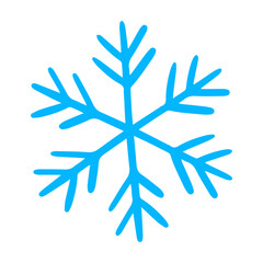 Simple snowflake icon set for Christmas and Happy New Year decor, winter holiday decoration.