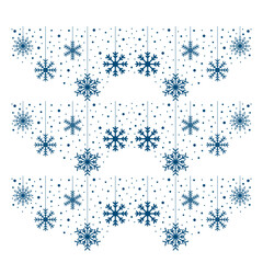 Simple snowflake icon set for Christmas and Happy New Year decor, winter holiday decoration.