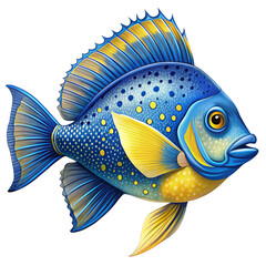 Blue Tropical Fish Illustration