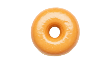 Isolated glazed donut, tempting dessert treat with a glossy, appetizing look on its surface