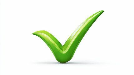 Green Check Mark Symbol Isolated on Clean White Background