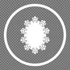 Roundtable Conference and Business Meeting Icon Team Strategy and Boardroom Discussion Symbol