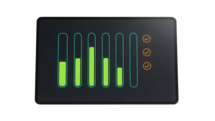 Isolated status display of multiple values with three tests passed or completed tasks