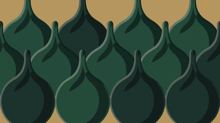 Elegant green damask pattern on golden background