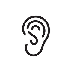 Obraz premium Minimalist Human Ear Line Icon for Audiology Medical Health and Hearing Services