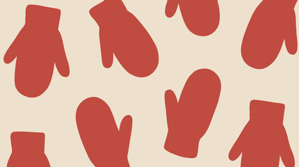 Vibrant red mittens on cream background for cozy winter designs