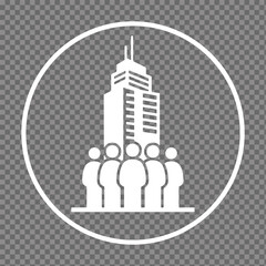 Corporate Business and Team Icon Company Headquarters and Employees Symbol Urban Community and Real Estate Vector