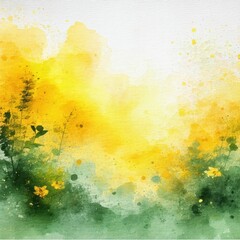 Vintage abstract watercolor background with orange and yellow grunge splashes creates a colorful autumn fire texture on old paper canvas illustration design