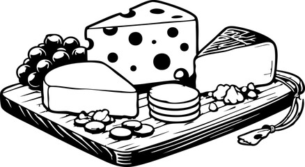 Cheese Plate Food Illustration