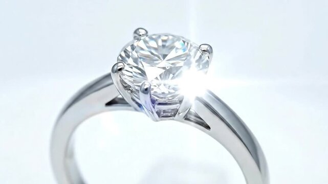 Elegant solitaire diamond engagement ring