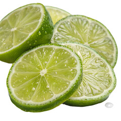 Zesty Lime Slices! on transparent background