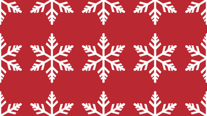 Vibrant red background with white snowflakes for winter designs