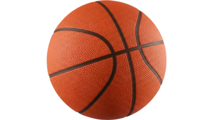 Isolated orange basketball equipment is designed for indoor and outdoor game performance