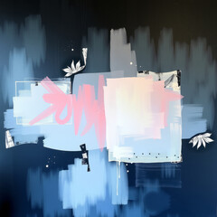 Abstract colorful vector illustration of an urban city skyline silhouette featuring skyscraper architecture and business towers in a grunge art design banner