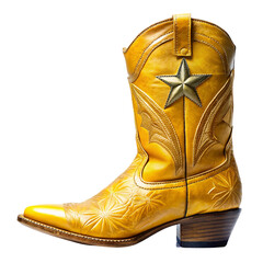 Yellow Cowboy Boot with Star Design