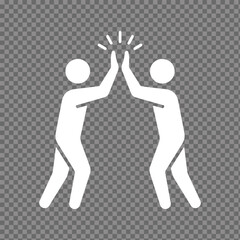 High Five for Success and Teamwork Icon Celebration and Agreement Vector