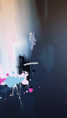 Abstract colorful background with stars and bubbles featuring a woman silhouette on a music stage with smoke and light for a technology design illustration