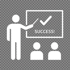 Successful Business Presentation Icon Leadership and Training for Success Symbol
