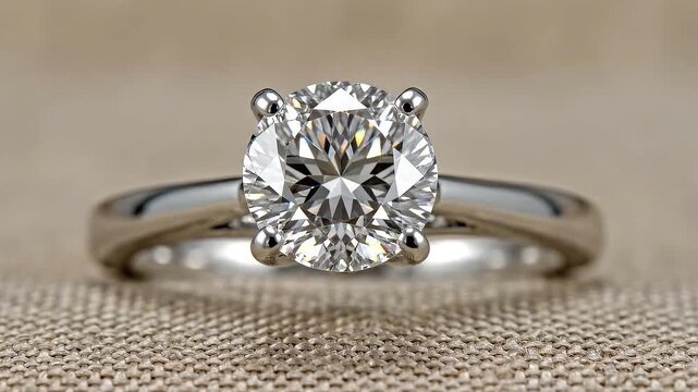 Elegant solitaire diamond engagement ring
