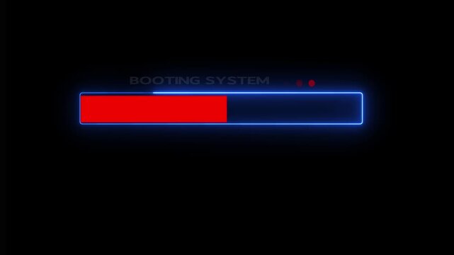 Booting system progress bar motion graphic