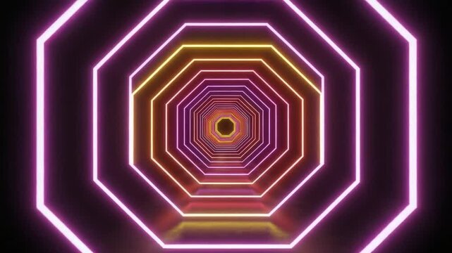 Neon Tunnel: The dynamic tunnel creates an immersive, futuristic ambiance. The neon lights cascade into a mesmerizing kaleidoscope of colors and geometric perfection.