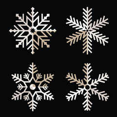 set of vector snowflakes