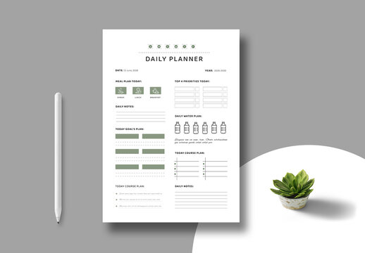 Daily Planner Template Layout