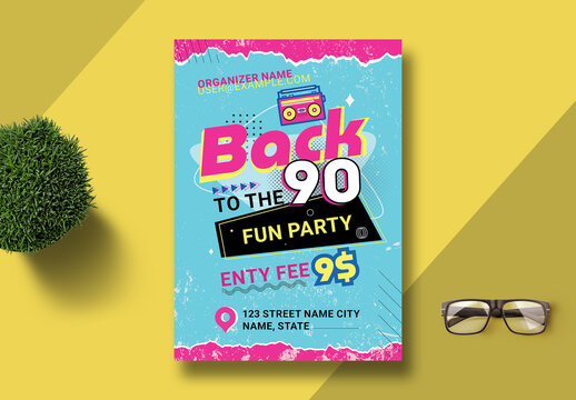 Vintage 90s Style Fun Party Poster