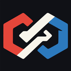 Abstract Hexagon Link Logo