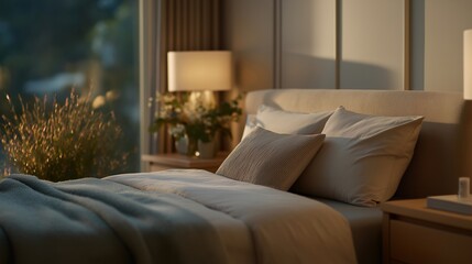 A bedroom revealed in its post-declutter calm, featuring clear nightstands, clean lines, soft textiles, and an airy layout that supports rest, relaxation, and a peaceful minimalist lifestyle.