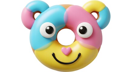Naklejka premium Character Donut Kids Dessert Mockup