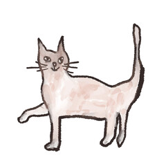 Sideways Cat Line Art Vector