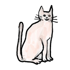 Sideways Cat Line Art Vector
