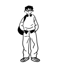 Man looking up Line art Vector