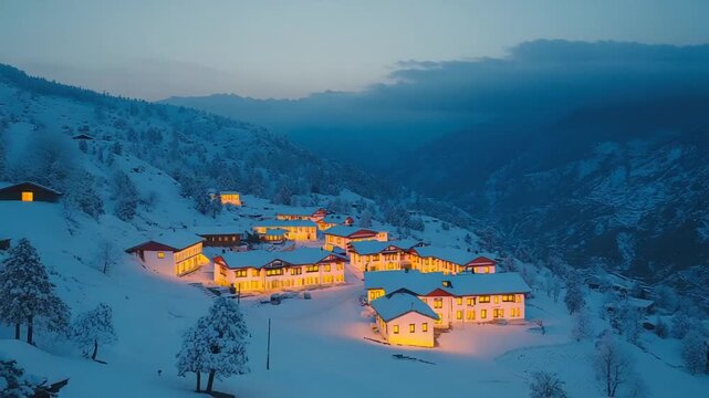  sonmarg valley snow landscape kashmir india zoom out video timelapse