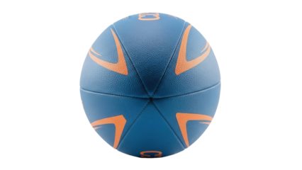 Isolated blue hand ball with orange stripes ready for play, sport equipment for exercise