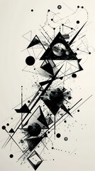 Geometric shapes on a light background. The concept of futuristic digital design and abstract art.