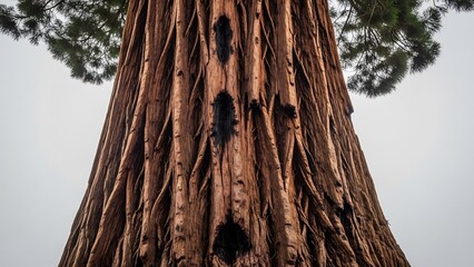 古木の堂々たる幹、自然の力強い息吹を感じる