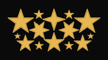Golden stars on black background for ratings and reviews