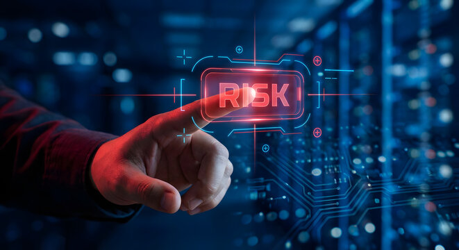 Conceptual image of risk and technology - Powered by Adobe