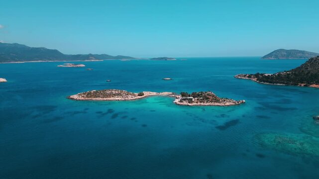 Aerial view of Kastellorizo (Megisti Island) in Greece