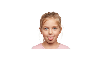Cute little girl sticking her tongue out