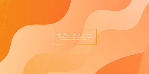 Abstract colorful orange banner wave background. Fluid shapes color pattern on white background. Simple banner trendy shapes design. Eps10 vector