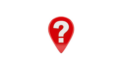 Red question mark pinpoint on Transparent Background