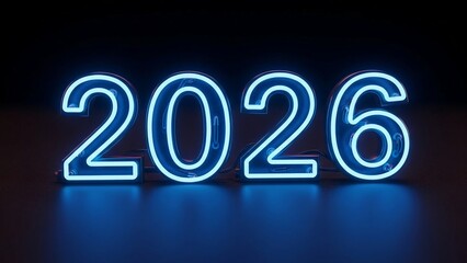 Blue Neon 2026 Numbers on Dark Scene