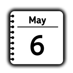 May 6st calendar new year day reminder icon note pad diary symbol