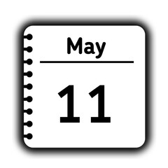 May 11st calendar new year day reminder icon note pad diary symbol
