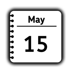 May 15st calendar new year day reminder icon note pad diary symbol
