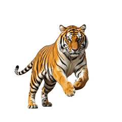 Tiger walking forward with black background animal big cat